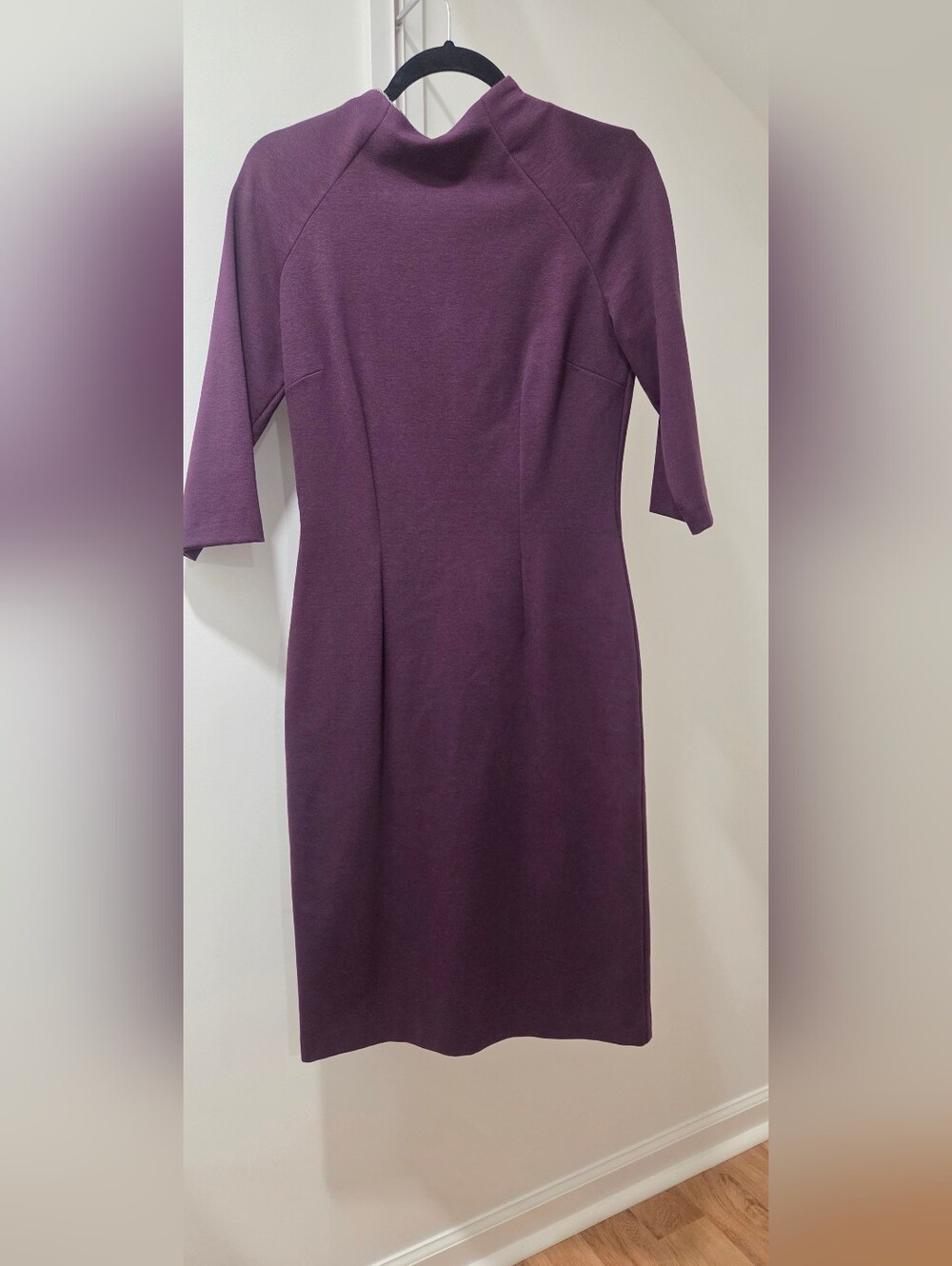 Structured Midi Dress in Deep Plum